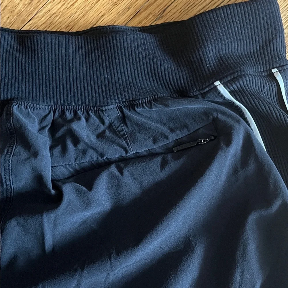 Athleta Black Athletic Shorts with White Trim